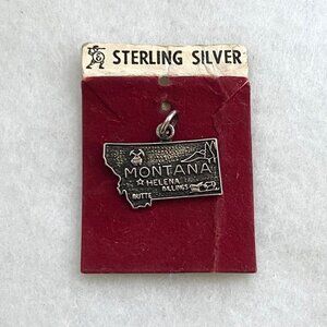 VTG Sterling Silver 925 Montana Helena Billings Butte Charm Pendant